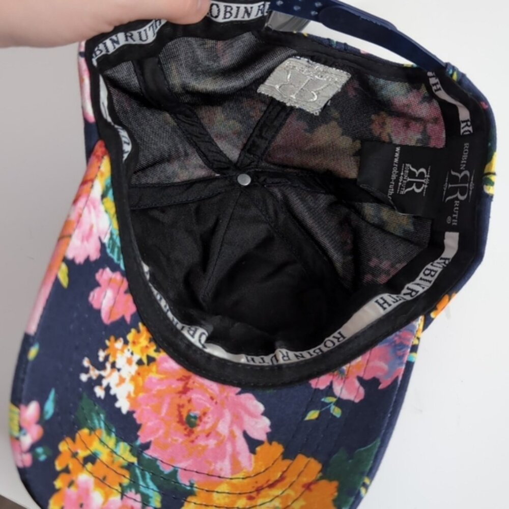 Robin Ruth Mexico Embroidered Cap Floral Pattern Bold Adjustable Fit Snapback - Picture 6 of 9